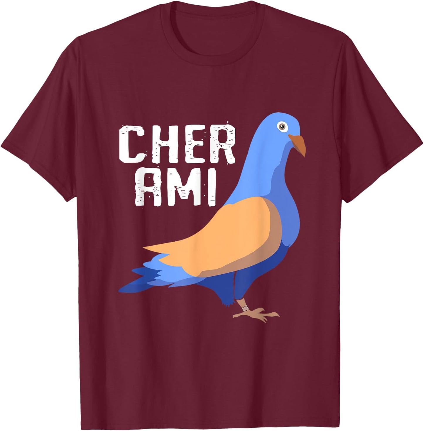 Cher Ami World War Hero Carrier Pigeon T-Shirt - T-Shirt | Maroon