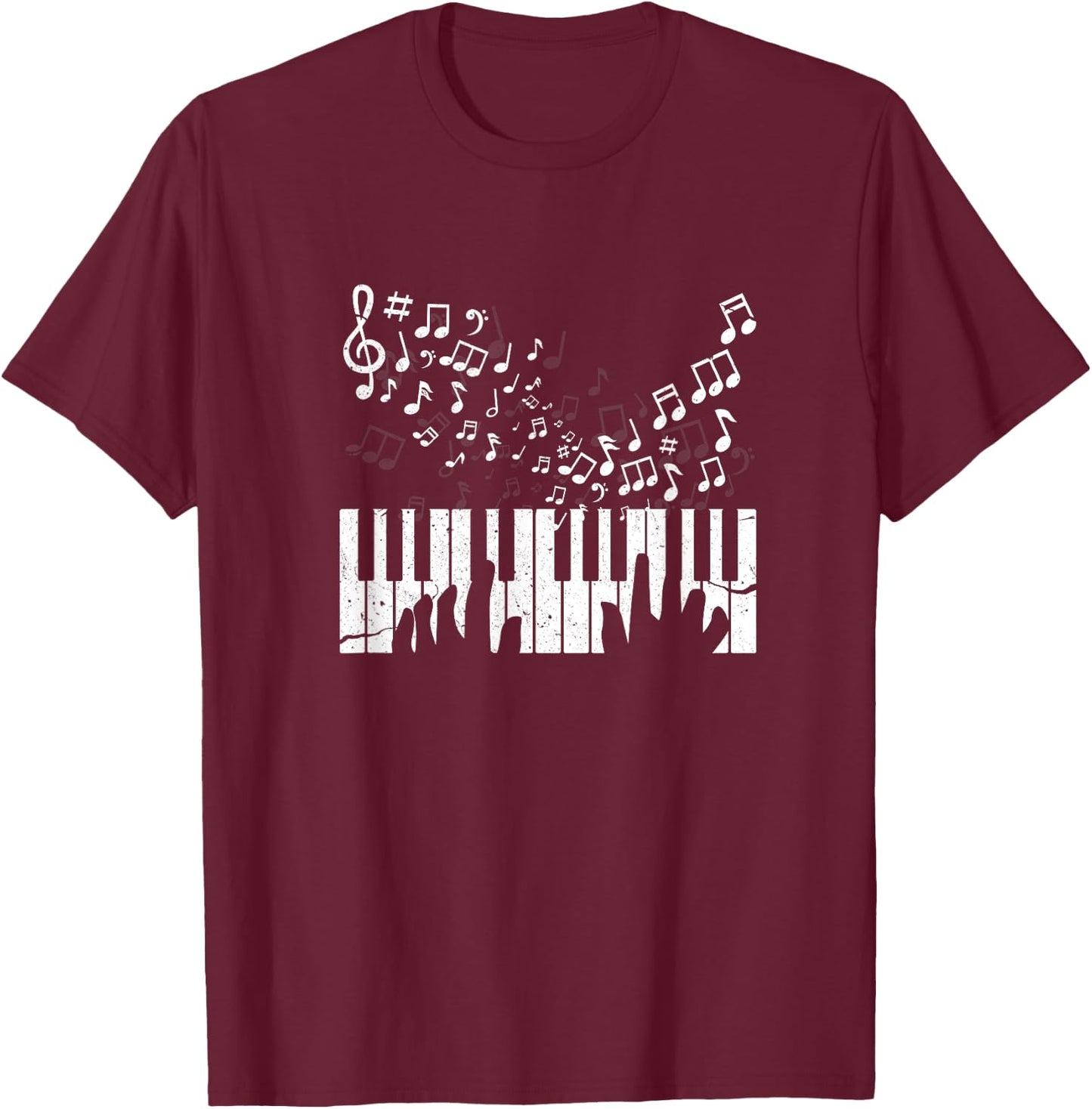 Keyboard Pianist Musician Piano Keys Gift T-Shirt - T-Shirt | Maroon