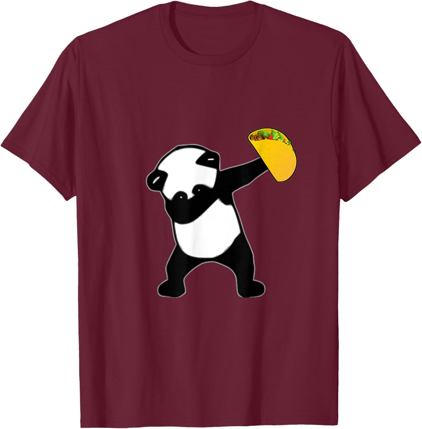 Dabbing Panda Bear Taco Mexican Tacos Dance Gift T-Shirt - T-Shirt | Maroon