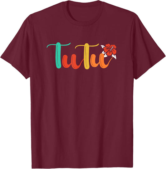 Hawaiian Grandma Nickname Tutu T-Shirt - T-Shirt | Maroon