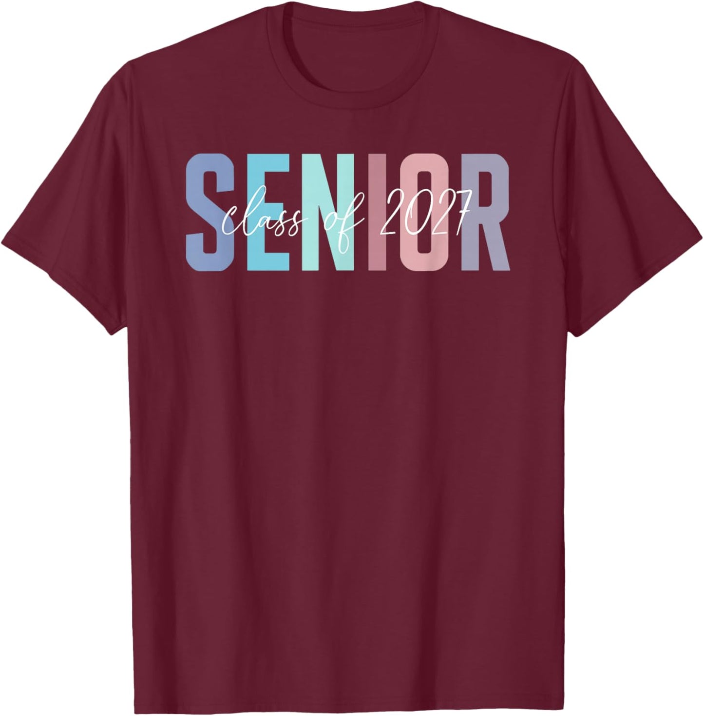 Senior 2027 Vintage High School Graduation Class of 2027 T-Shirt - T-Shirt | Maroon
