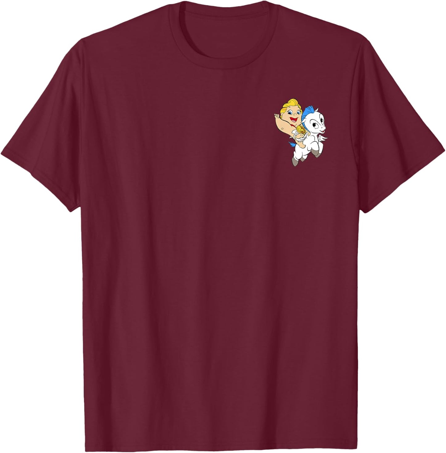 Disney Hercules Pocket Baby Riding Pegasus Small T-Shirt - T-Shirt | Maroon
