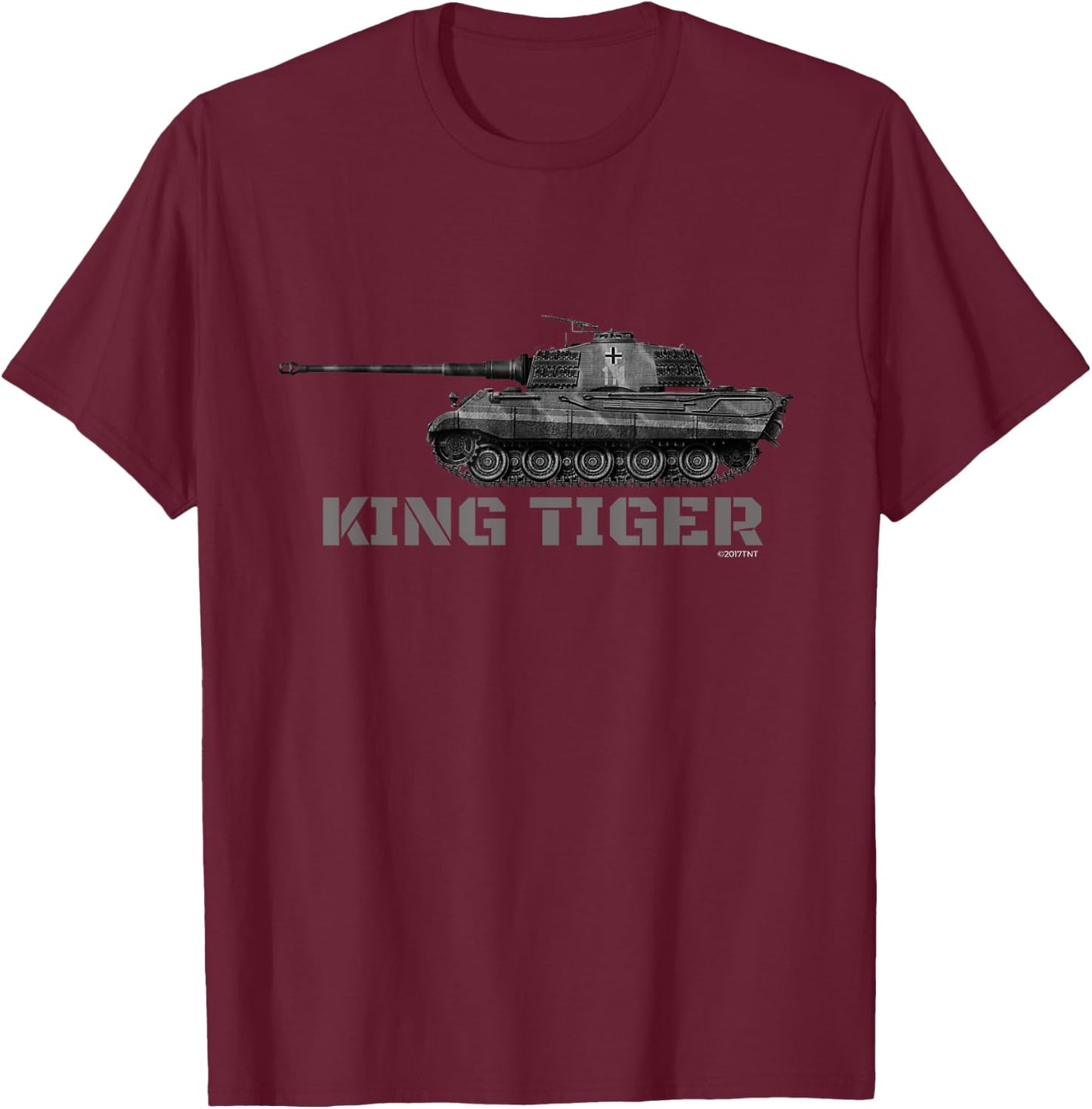 Panzer King Tiger WW2 German Tank T-Shirt - T-Shirt | Maroon