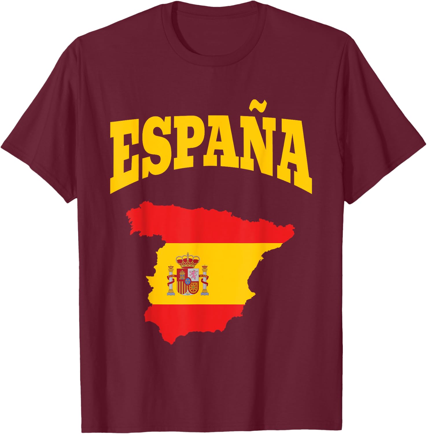 Spain Map Spanish Flag España Gift Spain Lovers Gift T-Shirt - T-Shirt | Maroon