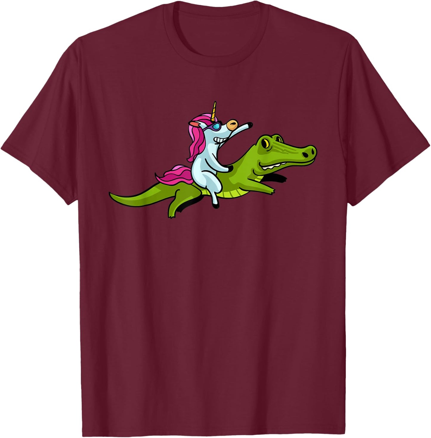 Alligator Unicorn Crocodile Gator Reptile Men Boys T-Shirt - T-Shirt | Maroon