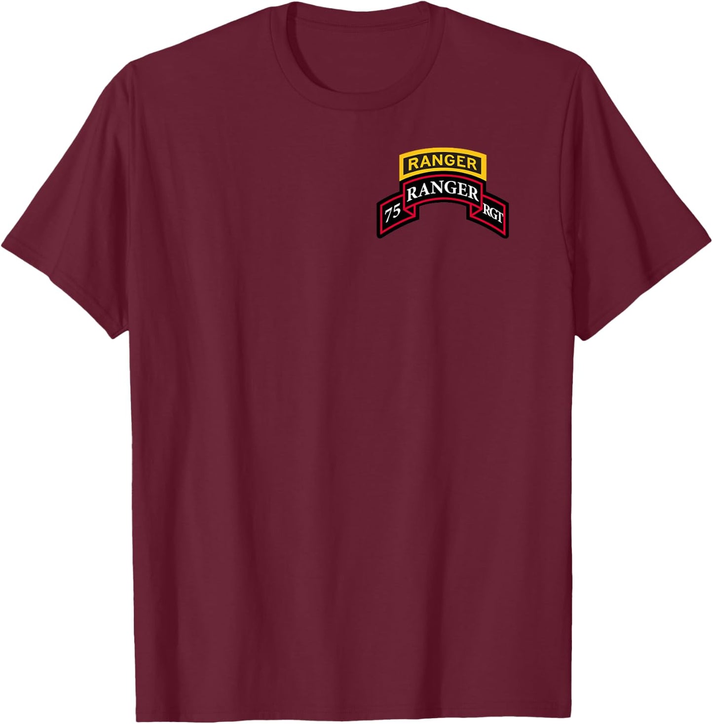 Army Ranger Shirt - 75th Ranger - Scroll & Tab "Classic" T-Shirt - T-Shirt | Maroon