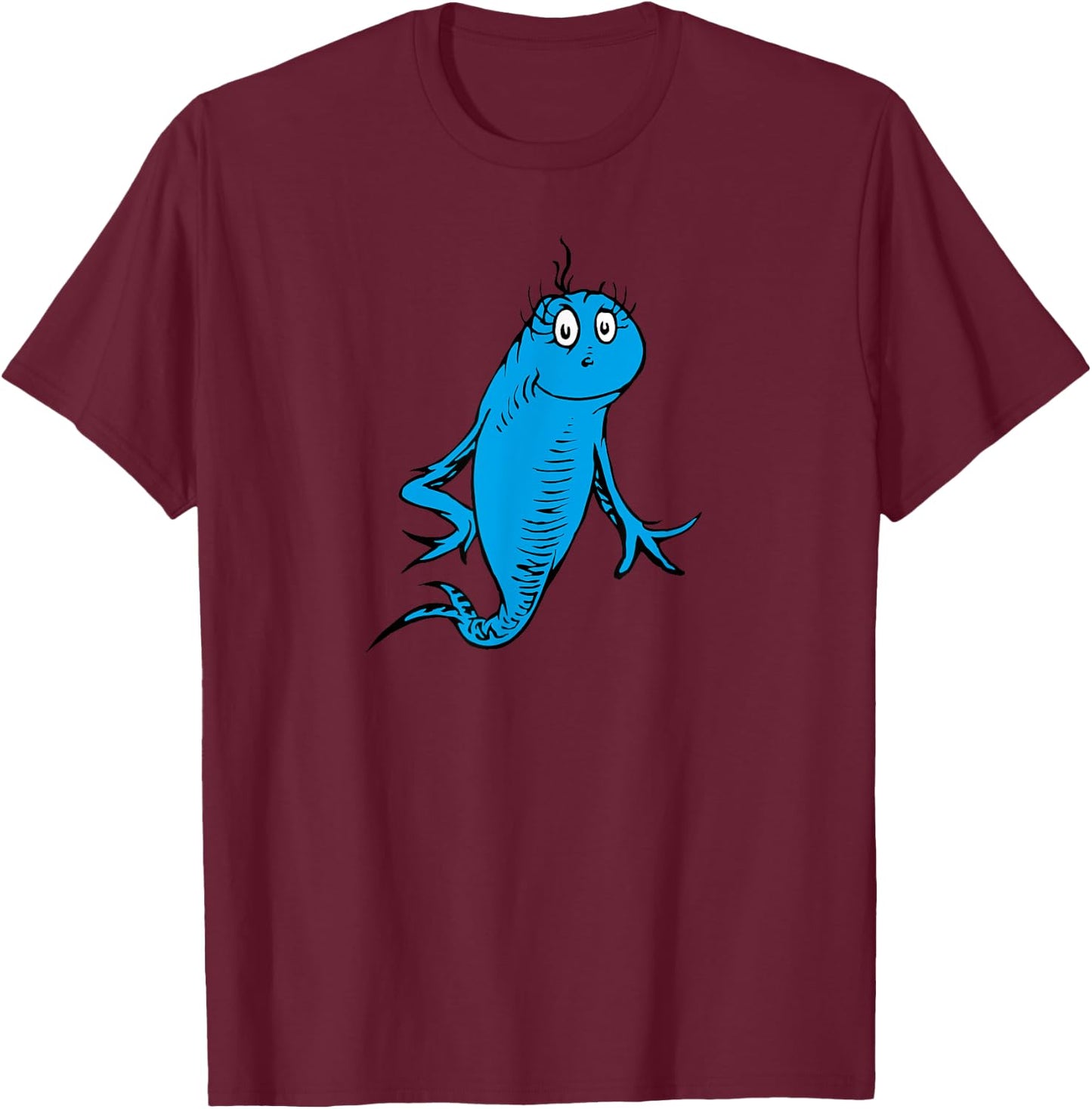 Dr. Seuss Blue Fish T-Shirt - T-Shirt | Maroon