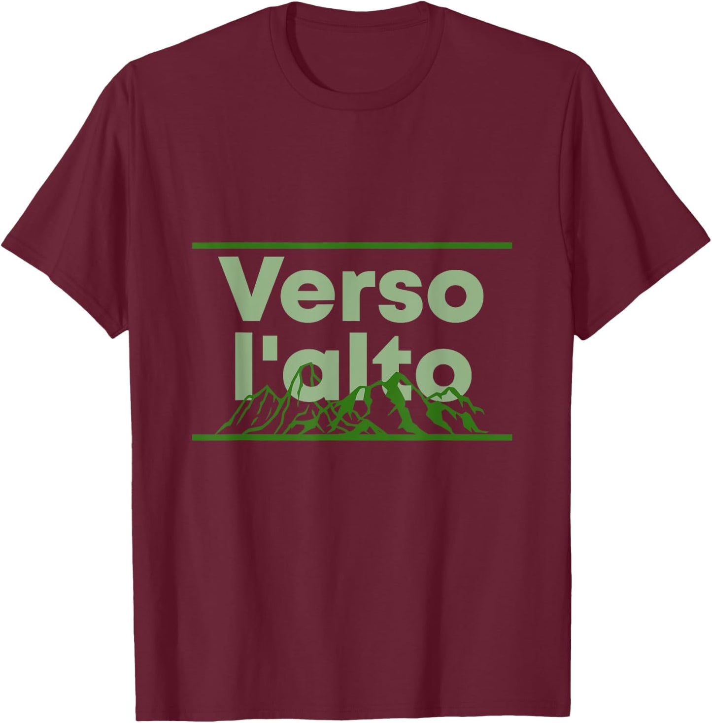 Verso l'alto Motivational Catholic Print T-Shirt - T-Shirt | Maroon