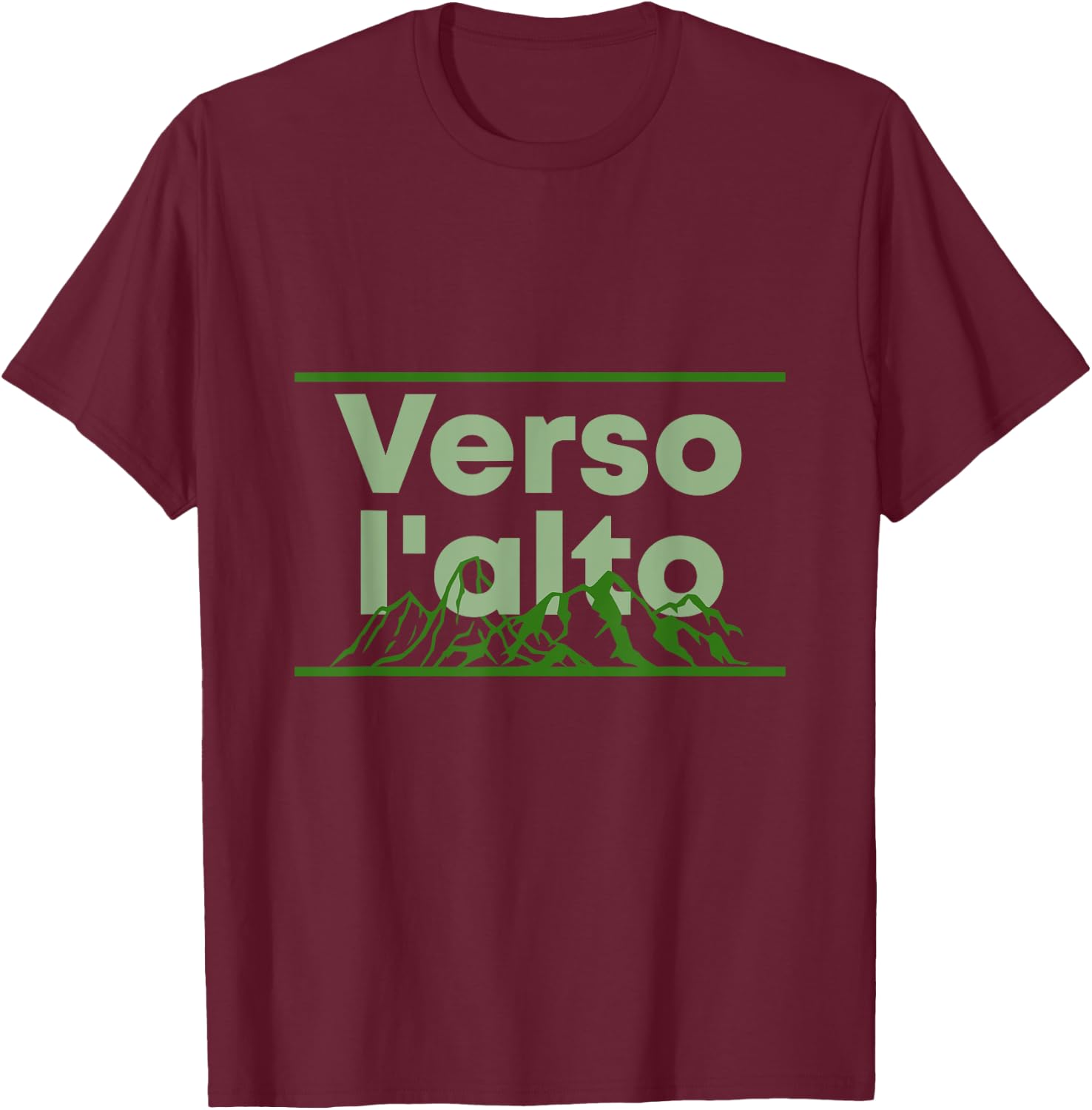 Verso l'alto Motivational Catholic Print T-Shirt - T-Shirt | Maroon