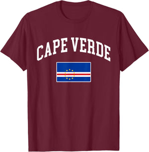 Cape Verde Flag Cape Verdean Retro Vintage Classic Graphic T-Shirt - T-Shirt | Maroon