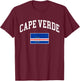 Cape Verde Flag Cape Verdean Retro Vintage Classic Graphic T-Shirt - T-Shirt | Maroon