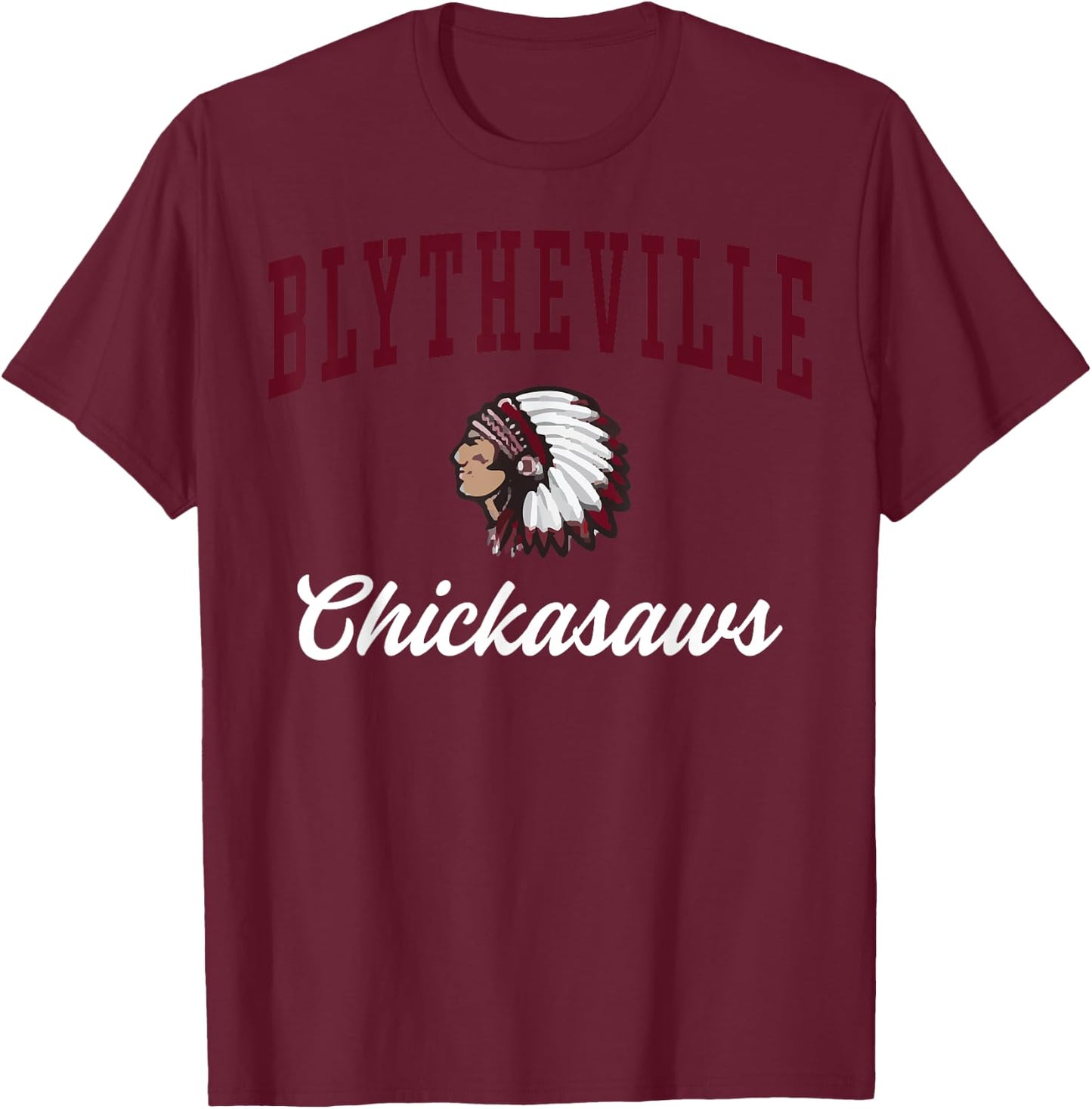 Blytheville High School Chickasaws C3 T-Shirt - T-Shirt | Maroon