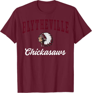 Blytheville High School Chickasaws C3 T-Shirt - T-Shirt | Maroon