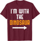 I'm With The Dinosaur Shirt Costume Funny Halloween Couple T-Shirt - T-Shirt | Maroon
