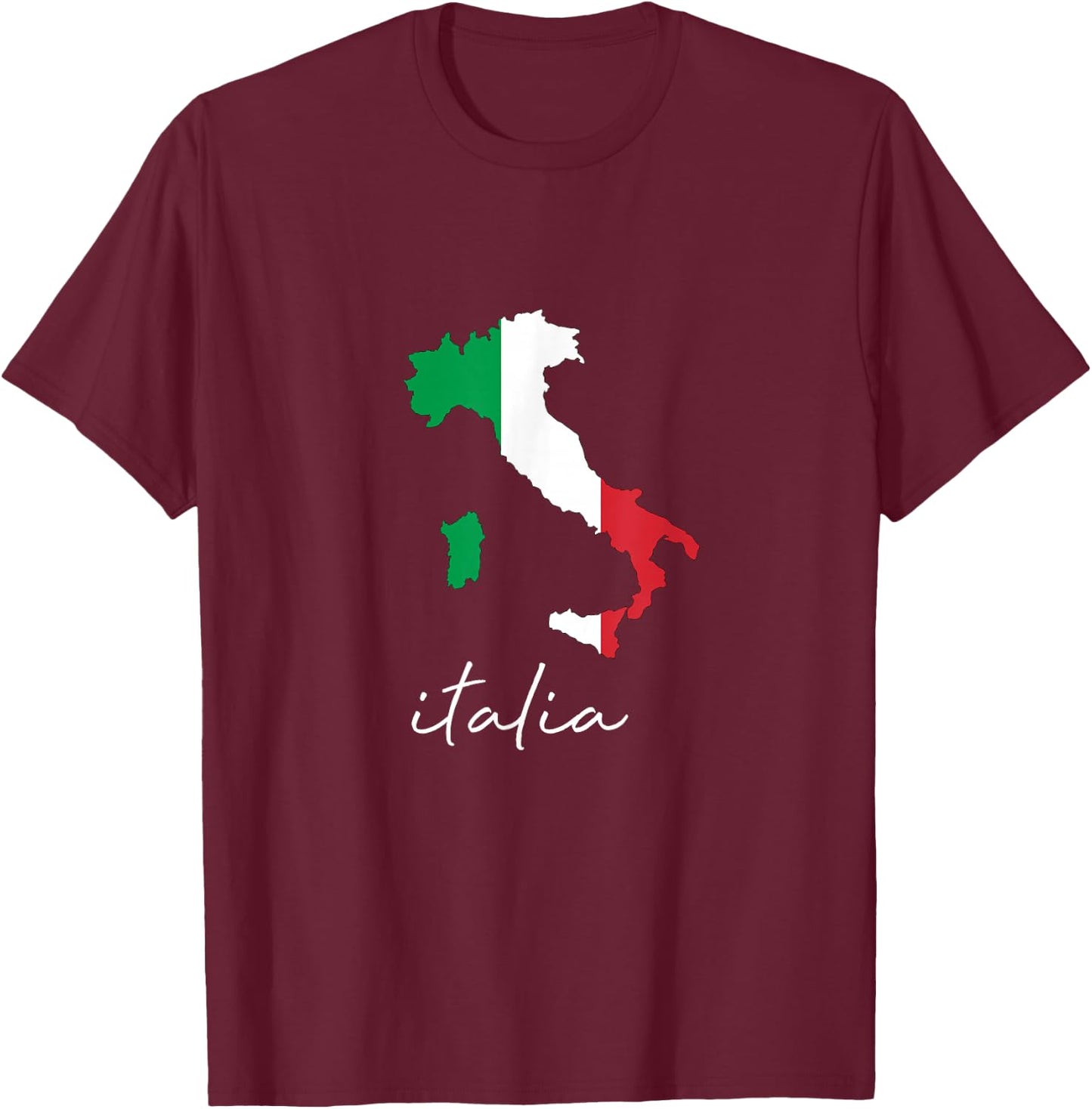 Italia Italy Flag Travel T-Shirt - T-Shirt | Maroon