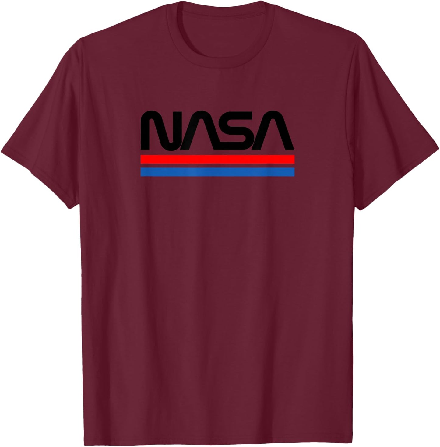 Retro NASA Worm Logo T-Shirt - T-Shirt | Maroon