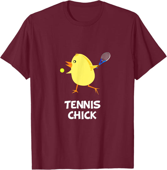 Tennis Chick Funny Fan T-Shirt - T-Shirt | Maroon