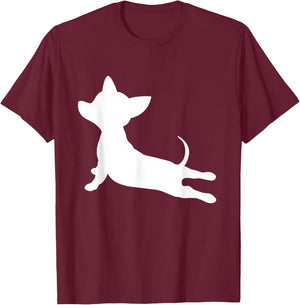 CHIWEENIE YOGA FITNESS GIFT, Chihuahua Dachshund Exercise T-Shirt - T-Shirt | Maroon