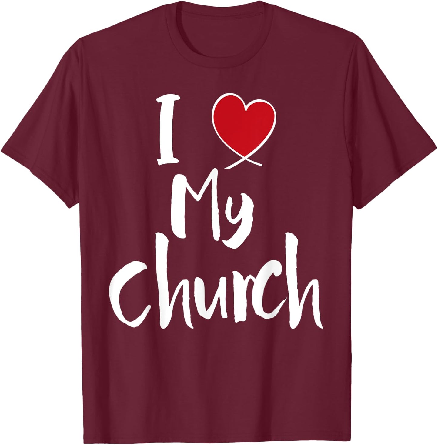 I Love My Church - Cute Christian Heart VBS T-Shirt - T-Shirt | Maroon