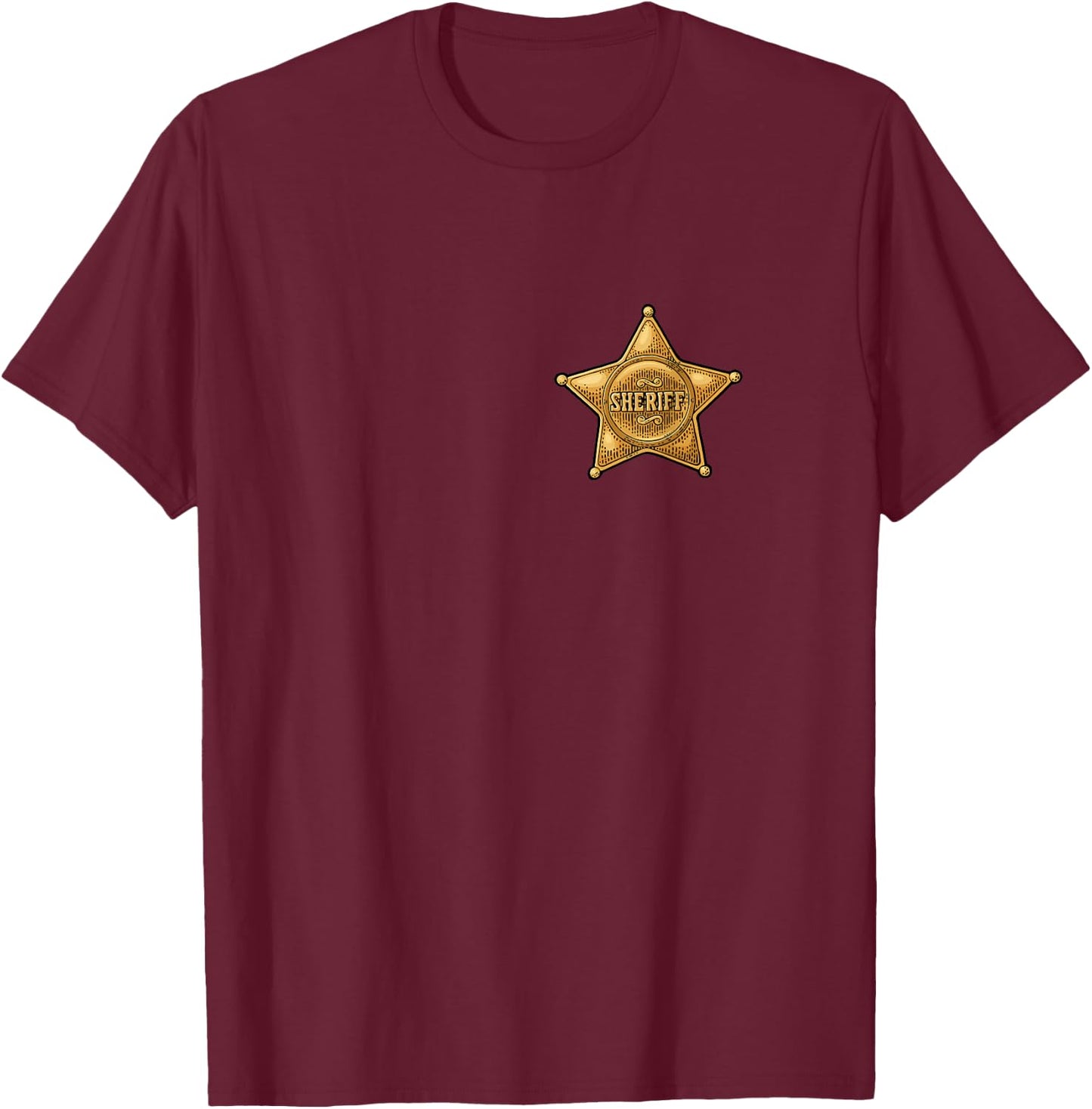 Sheriff Badge short sleeve shirt T-Shirt - T-Shirt | Maroon