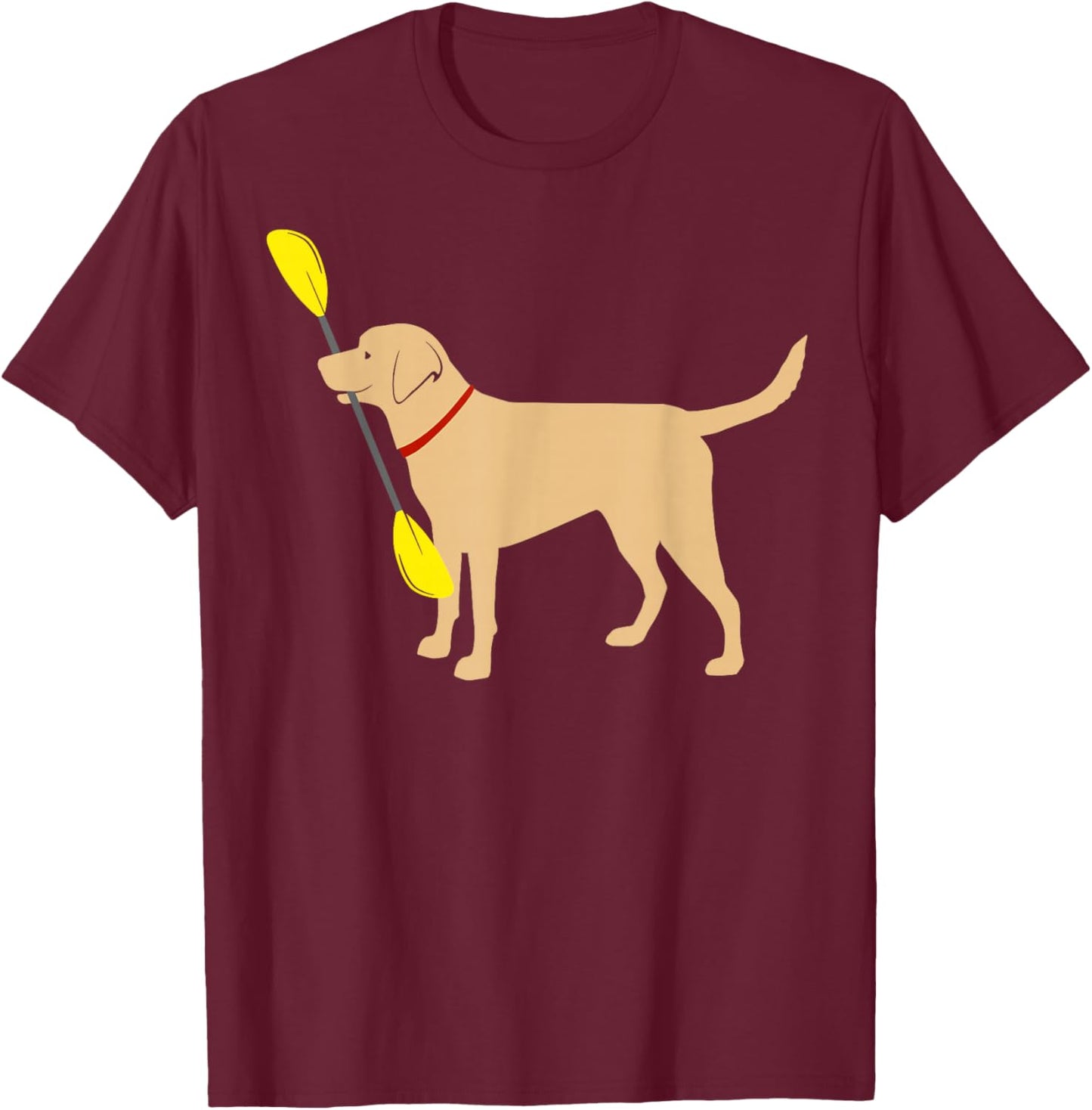 Yellow Labrador Retriever Cute Lab Fetch Kayaking Dog T-Shirt - T-Shirt | Maroon