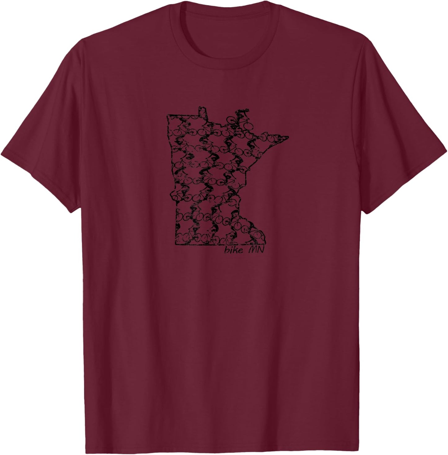 Vintage Bike Riding Minnesota State Cycling Mountain Biking T-Shirt - T-Shirt | Maroon