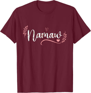 Namaw Floral Grandma Christmas Mother's Day Grandparents T-Shirt - T-Shirt | Maroon