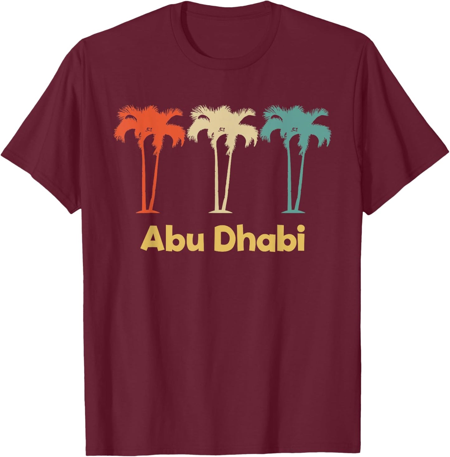 Abu Dhabi Vintage Retro Vacation T-Shirt - T-Shirt | Maroon