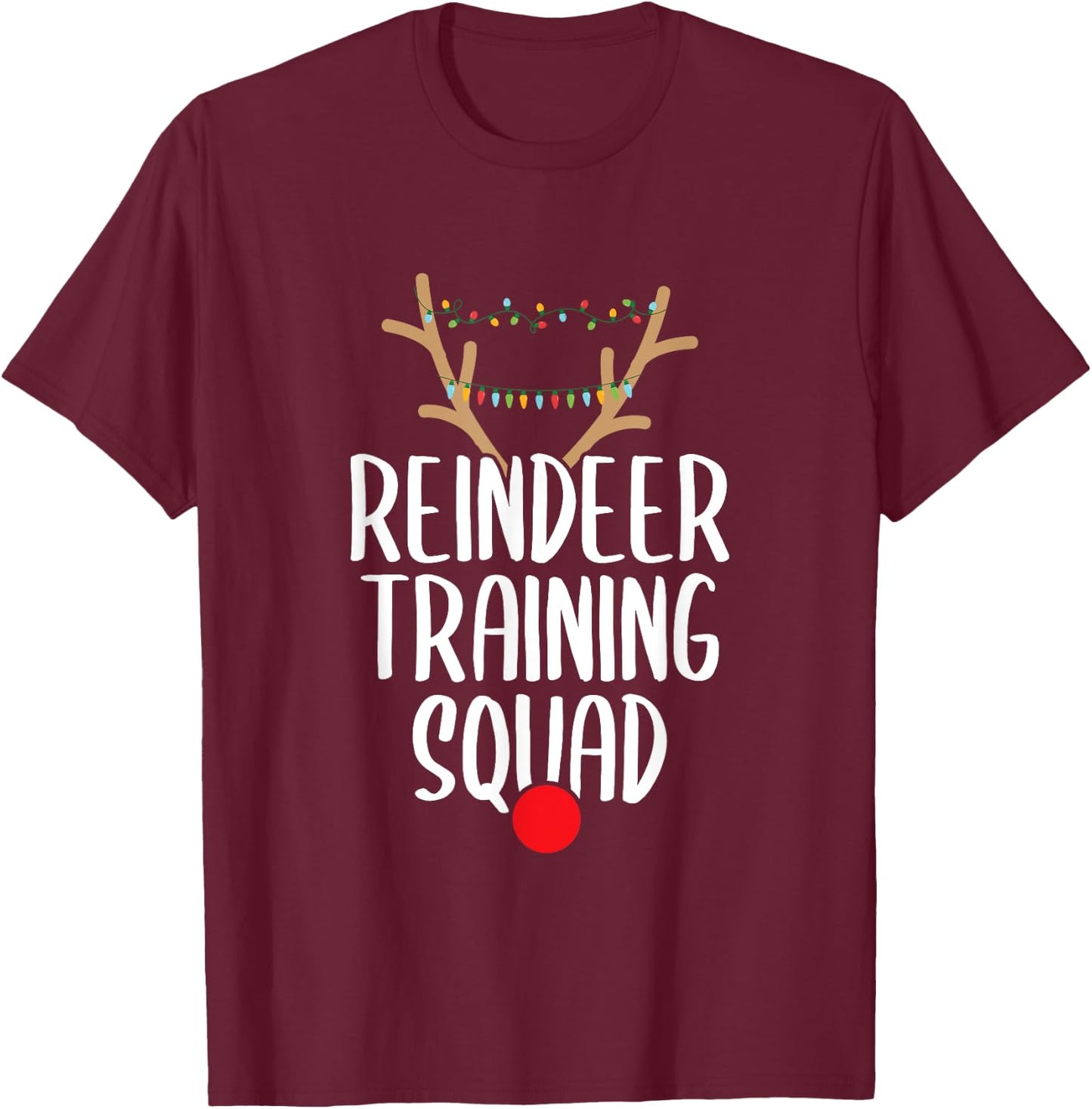 Reindeer Training Squad Christmas Running Family Santa Gift T-Shirt - T-Shirt | Maroon