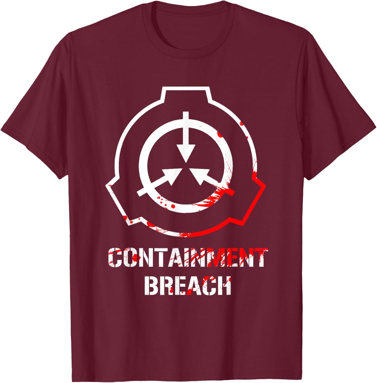 SCP Containment Bloody Logo Shirt T-Shirt - T-Shirt | Maroon