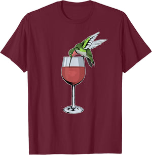 Hummingbird Wine Bird Spirit Animal Wine Hummingbird T-Shirt - T-Shirt | Maroon