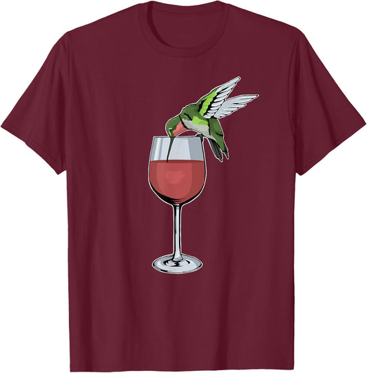 Hummingbird Wine Bird Spirit Animal Wine Hummingbird T-Shirt - T-Shirt | Maroon