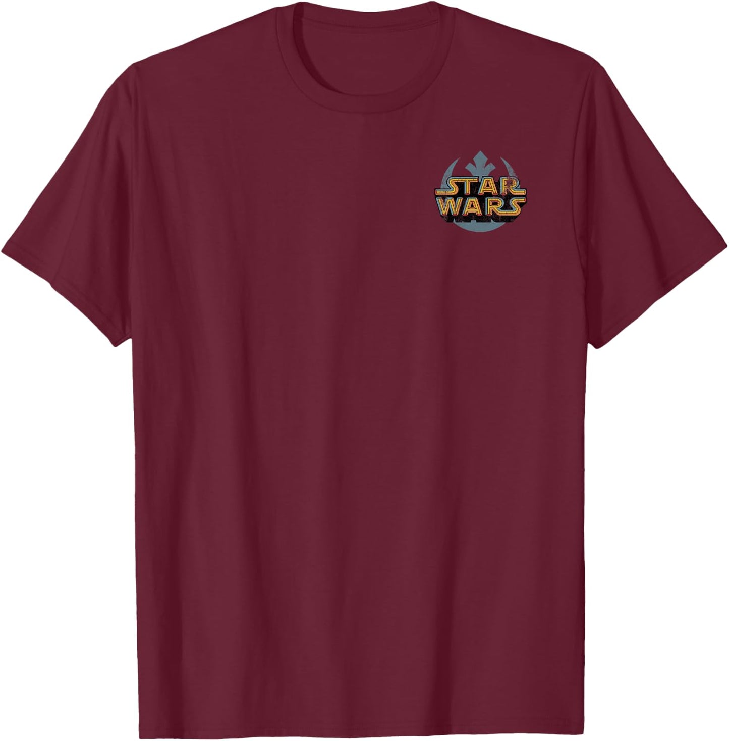 Star Wars Retro Text Logo Front & Back T-Shirt - T-Shirt | Maroon