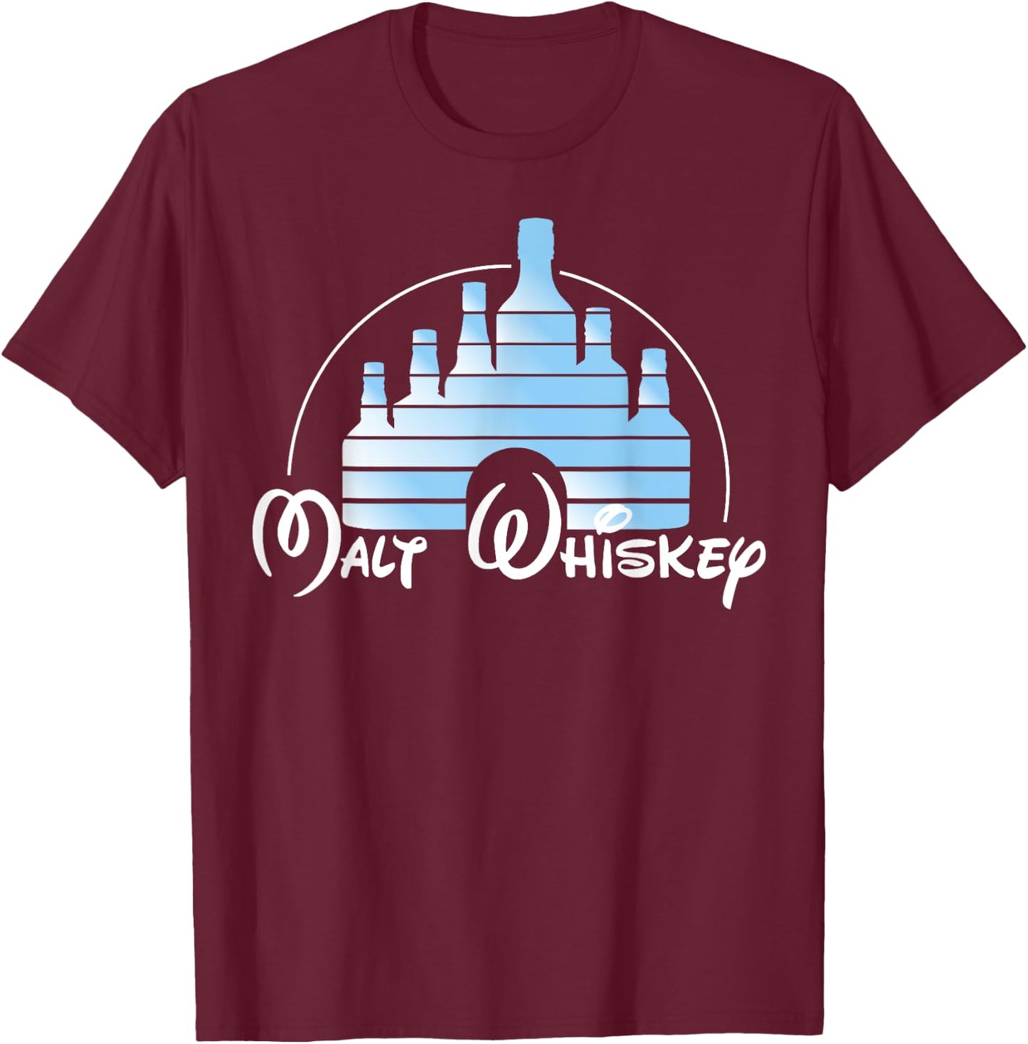 Malt Whiskey Shirt, Funny Gift Pun Logo Parody T-Shirt - T-Shirt | Maroon