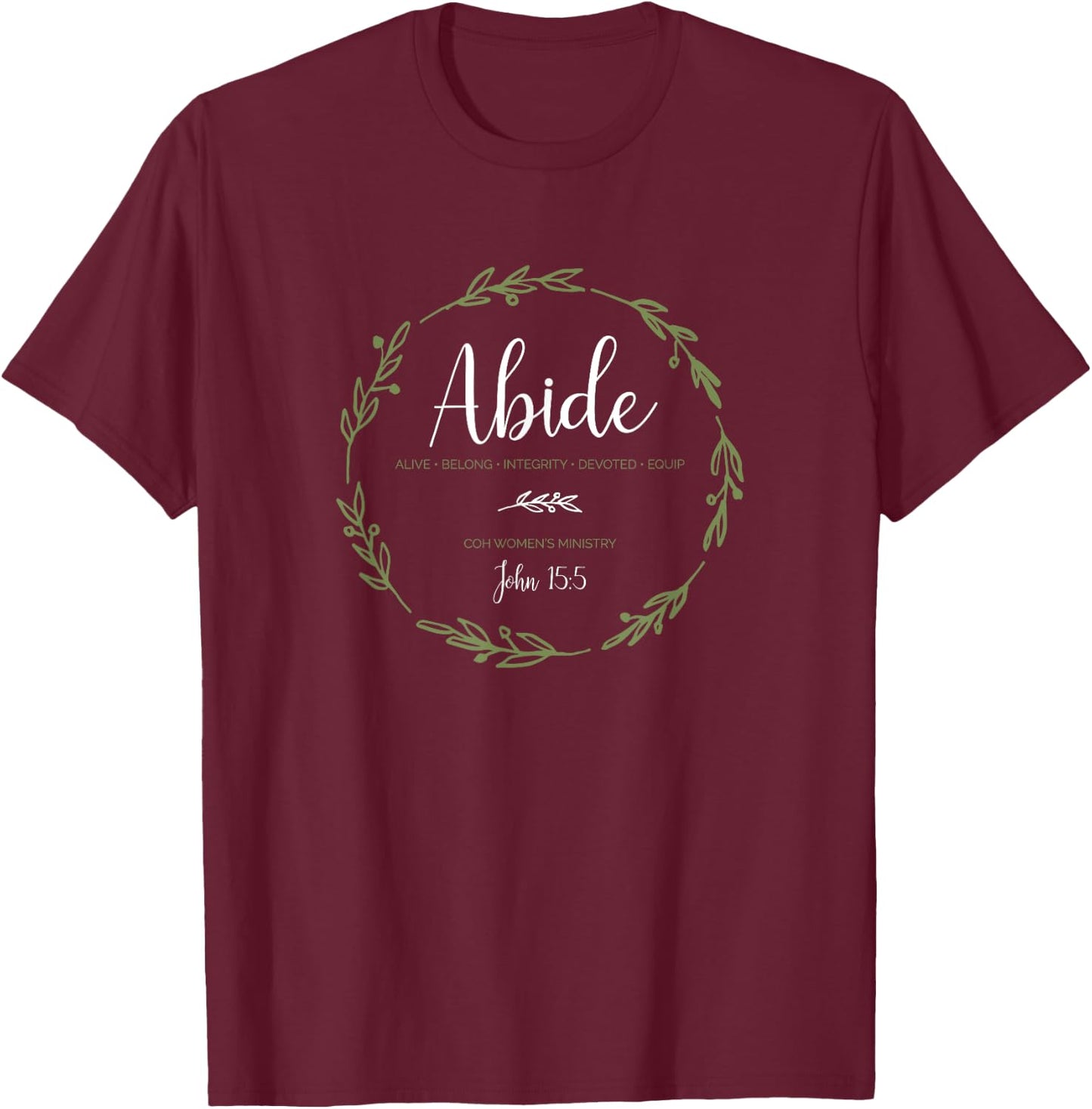 Church of the Highlands Abide Women's Ministry T-Shirt - T-Shirt | Maroon