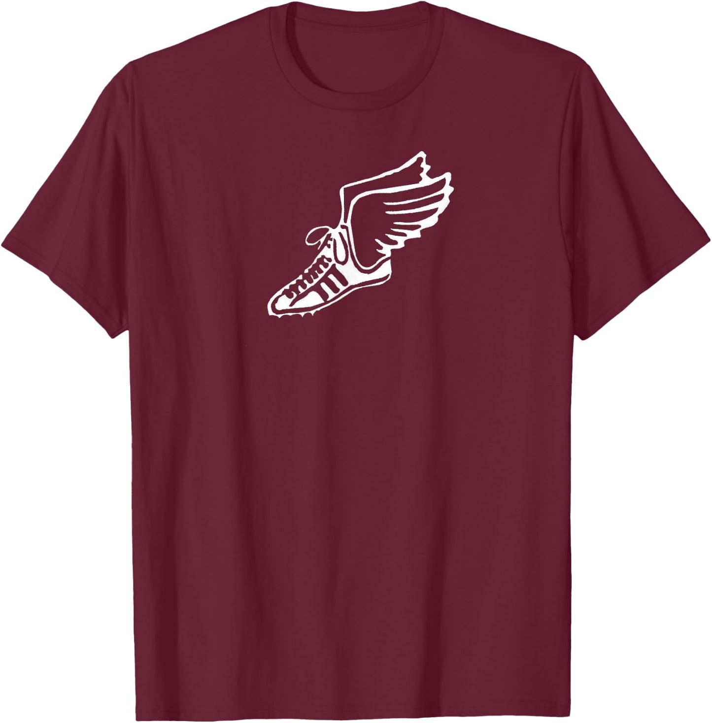 Running Shoe With Wings Track And Field Sneaker Gift T-Shirt - T-Shirt | Maroon