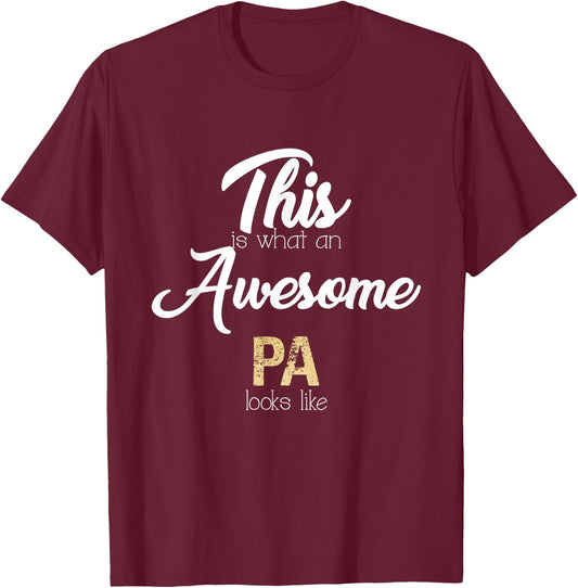 Awesome Pa Gift Grandfather from Granddaughter Grandson T-Shirt - T-Shirt | Maroon