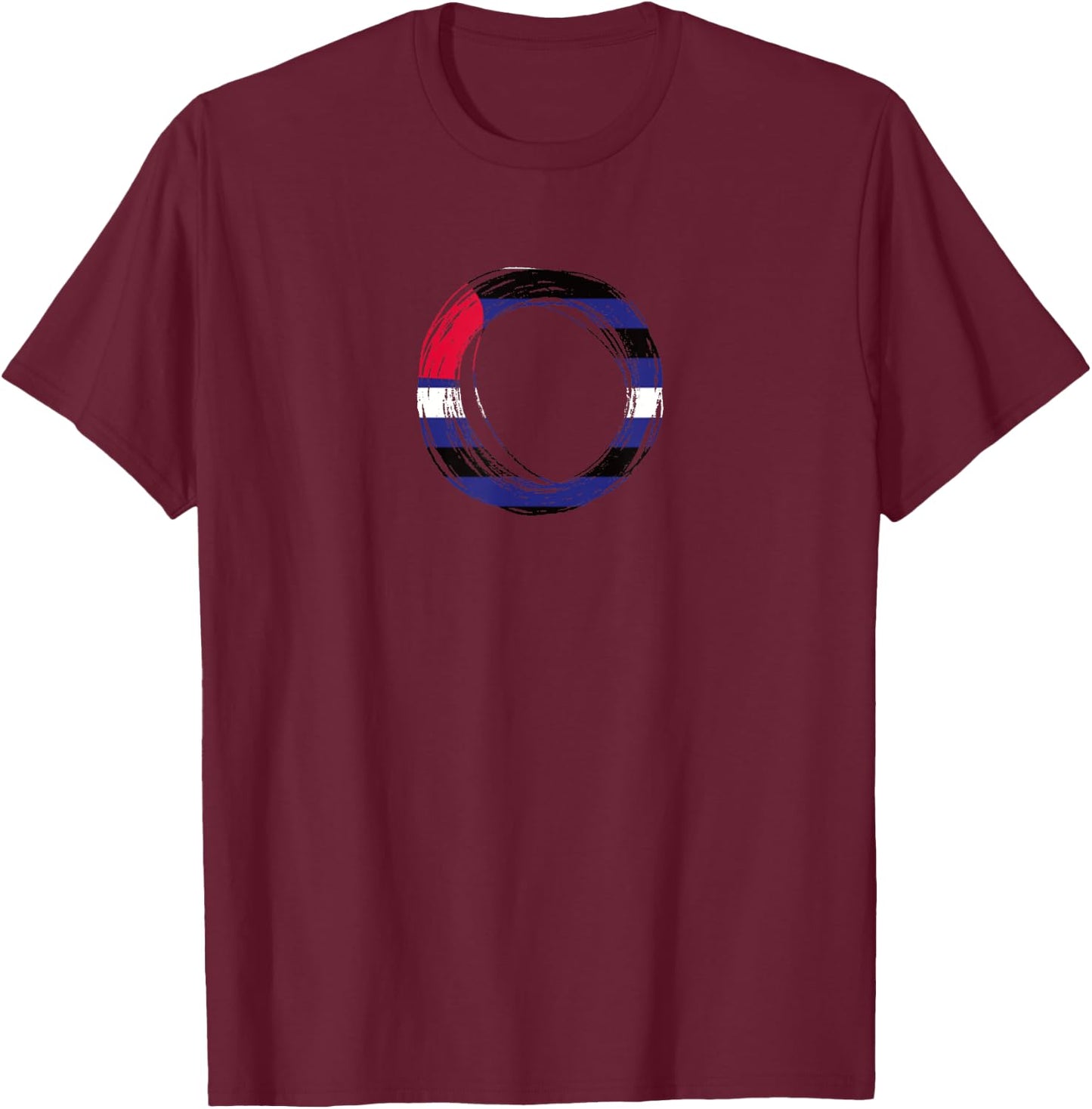 Scribble Circle Pride Flag Colors | Leather Pride T-Shirt - T-Shirt | Maroon