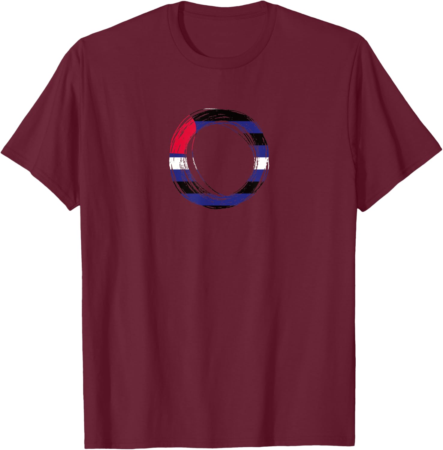 Scribble Circle Pride Flag Colors | Leather Pride T-Shirt - T-Shirt | Maroon