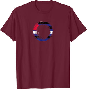 Scribble Circle Pride Flag Colors | Leather Pride T-Shirt - T-Shirt | Maroon