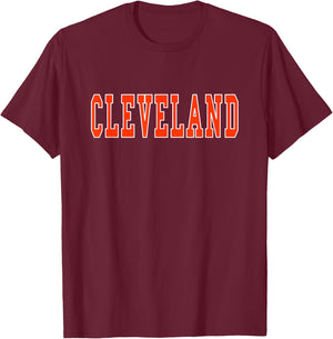 Cleveland - Throwback Design - Classic T-Shirt - T-Shirt | Maroon