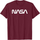 Nasa Worm Logo T-Shirt - T-Shirt | Maroon