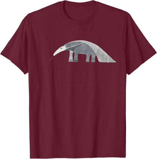 NicSquirrell Animals Giant Anteater - -Adults, Black, Small T-Shirt - T-Shirt | Maroon