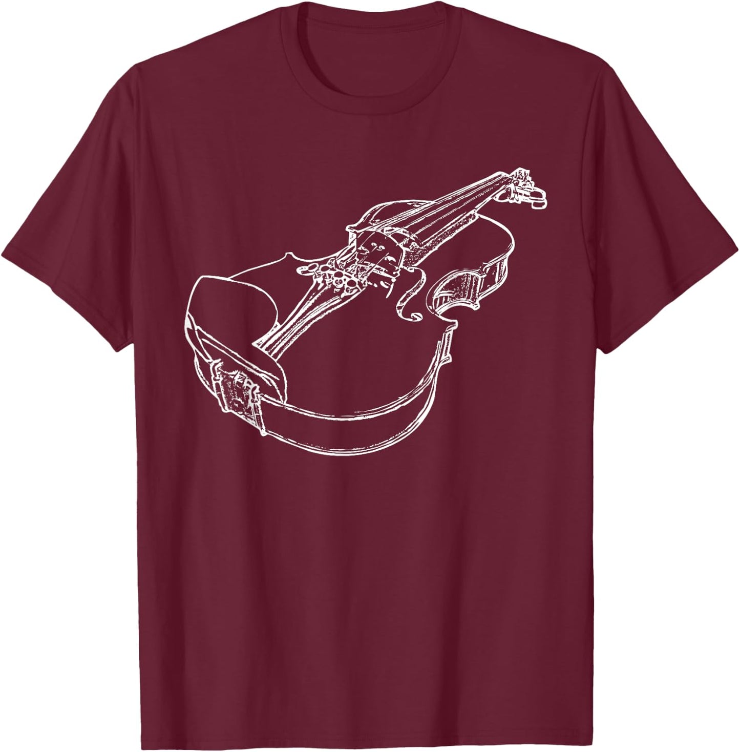 Violin Fiddle Musician String Instrument Violinist Gift T-Shirt - T-Shirt | Maroon