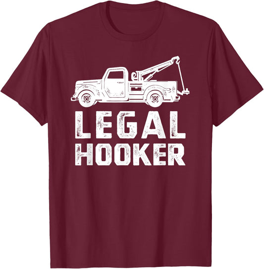 Funny Tow Truck Shirt, Hooking Vehicle Towing Gift T-Shirt - T-Shirt | Maroon