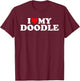 Golden Doodle Design: I Love My Doodle Design T-Shirt - T-Shirt | Maroon