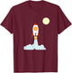 Bitcoin BTC Crypto to the Moon Shirt Featuring BTC Rocket T-Shirt - T-Shirt | Maroon