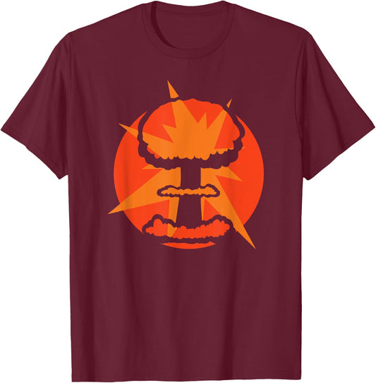 Nuclear Bomb Shirts Mushroom Clouds Retro War Blast T-Shirt - T-Shirt | Maroon