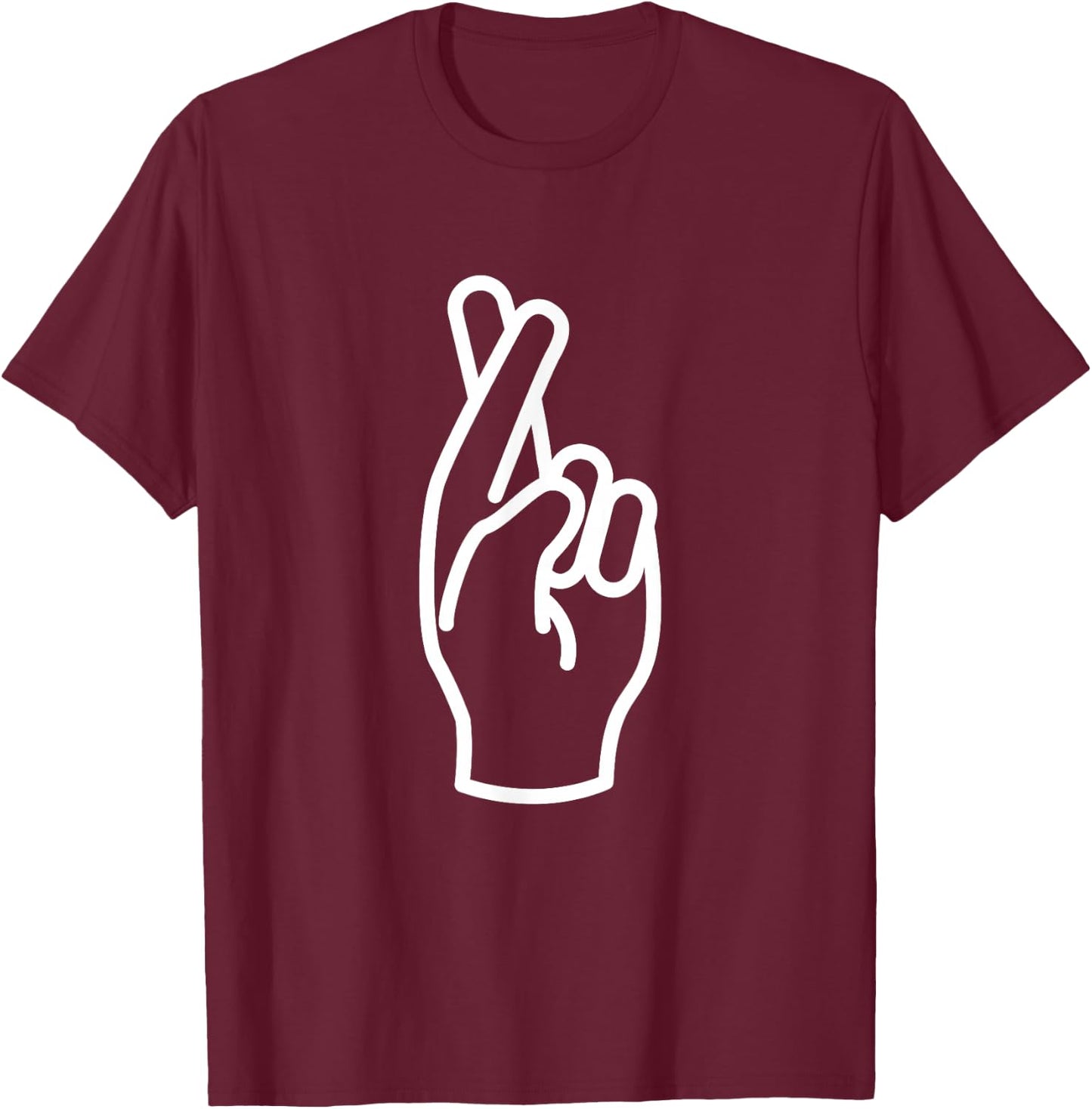 Fingers Crossed T-Shirt - T-Shirt | Maroon