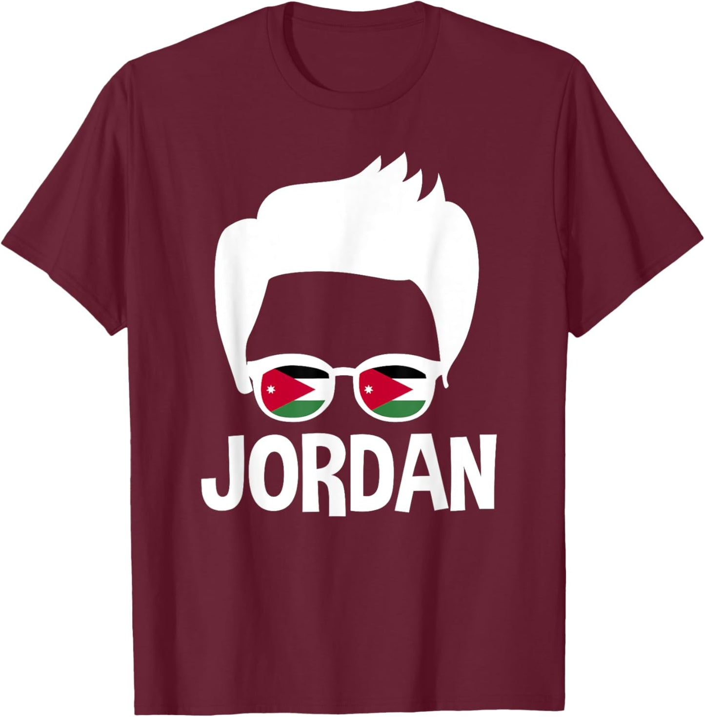 Jordan Boy Silhouette Jordanian Man Pride T-Shirt - T-Shirt | Maroon